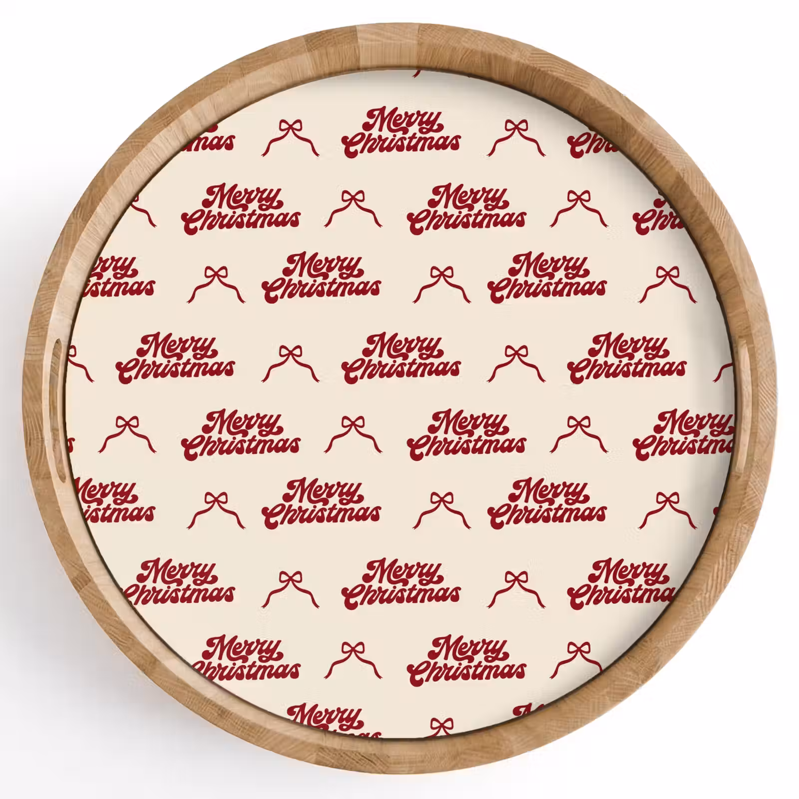 Tablett - Text – Rot – Creme – Schleife — 1