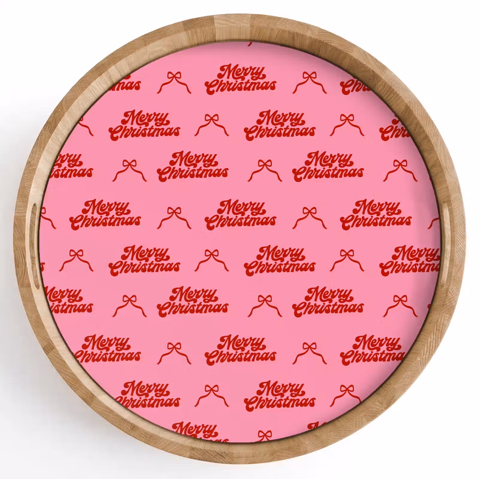 Tablett - Text – Schleife – Rot – Rosa — 1