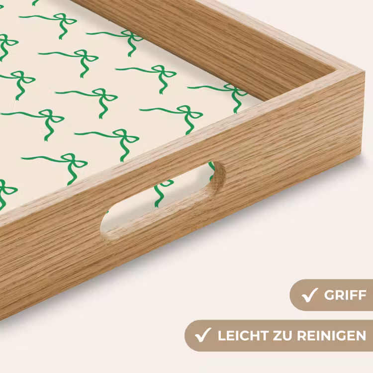 Tablett - Schleife – Creme – Grün – Weihnachten — 5