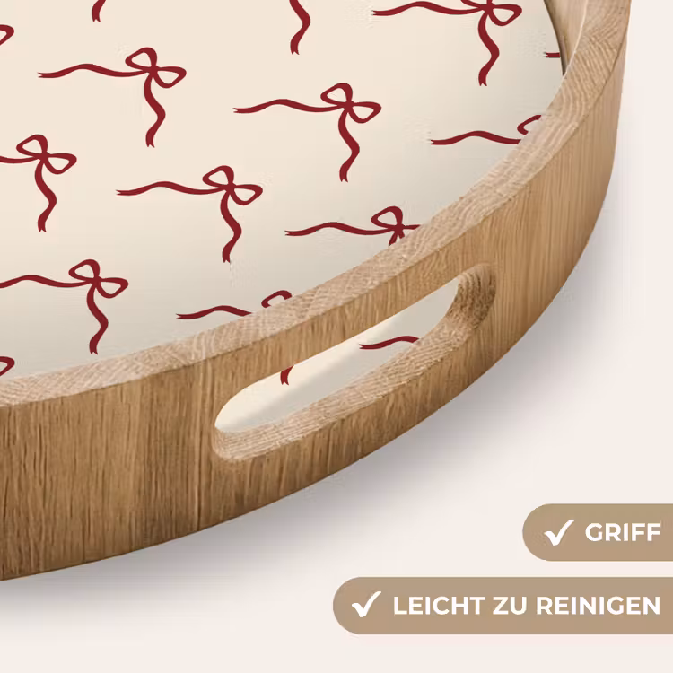 Tablett - Schleife – Rot – Creme – Weihnachten — 5