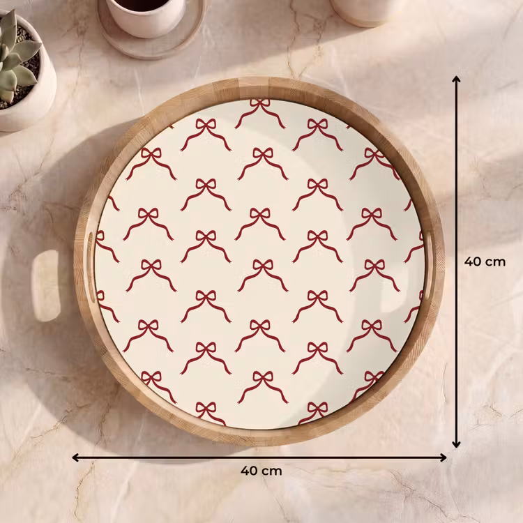 Tablett - Schleife – Rot – Creme – Weihnachten — 9