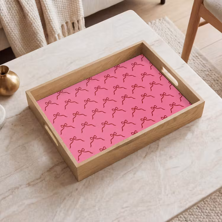 Tablett - Schleife – Rot – Rosa – Weihnachten — 2