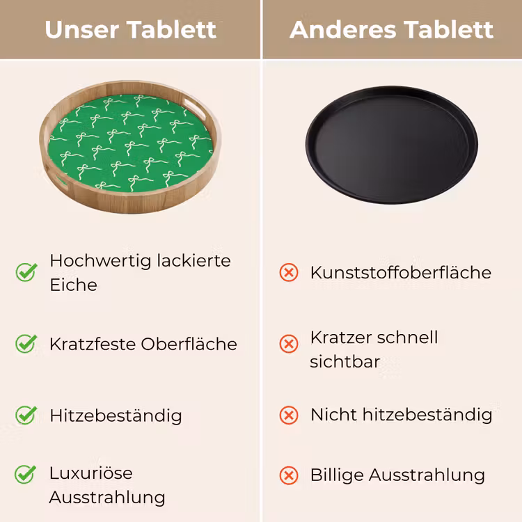 Tablett - Schleife – Weihnachten – Grün – Weiß — 3