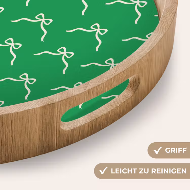 Tablett - Schleife – Weihnachten – Grün – Weiß — 5