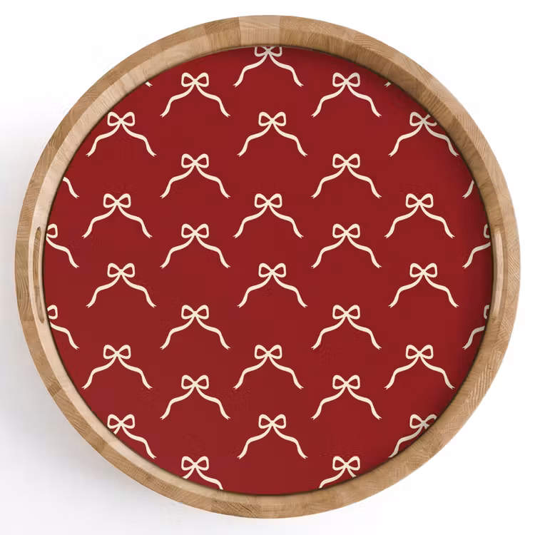 Tablett - Schleife – Weihnachten – Rot – Weiß — 1
