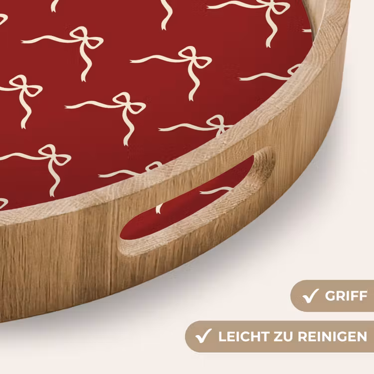 Tablett - Schleife – Weihnachten – Rot – Weiß — 5