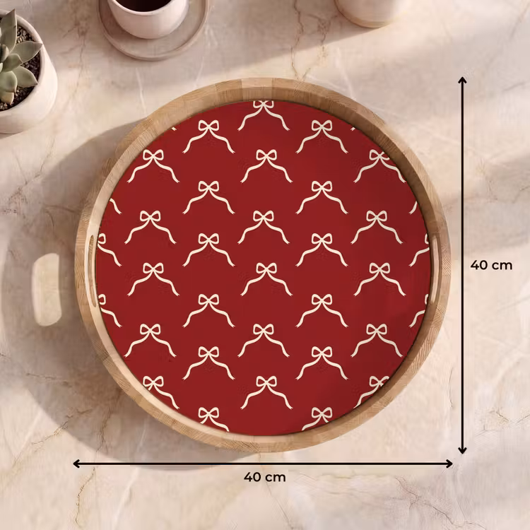 Tablett - Schleife – Weihnachten – Rot – Weiß — 9