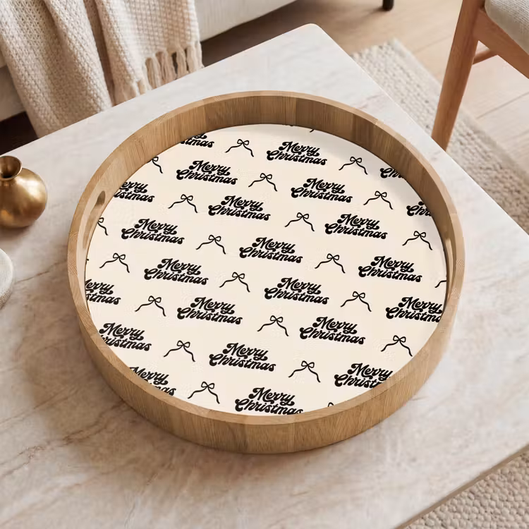 Tablett - Text – Creme – Schwarz – Weihnachten — 2