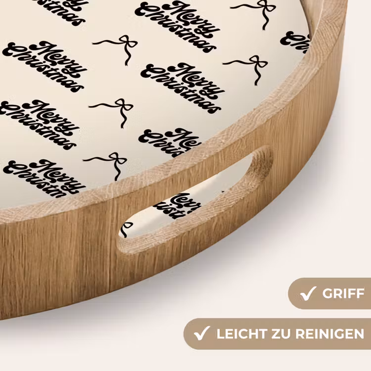 Tablett - Text – Creme – Schwarz – Weihnachten — 5