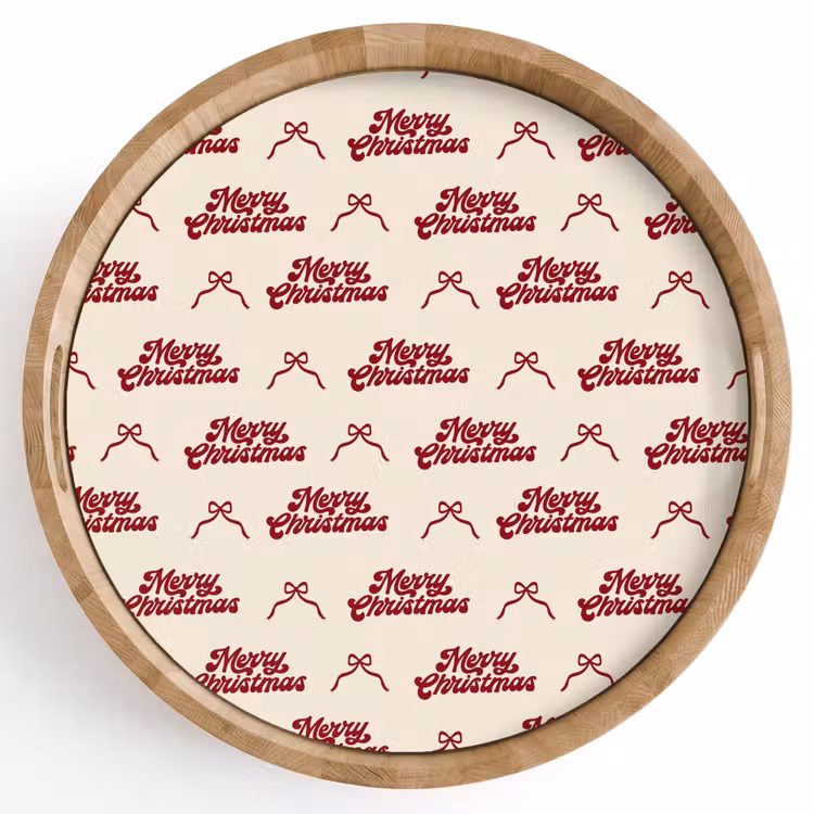 Tablett - Text – Rot – Creme – Schleife — 1