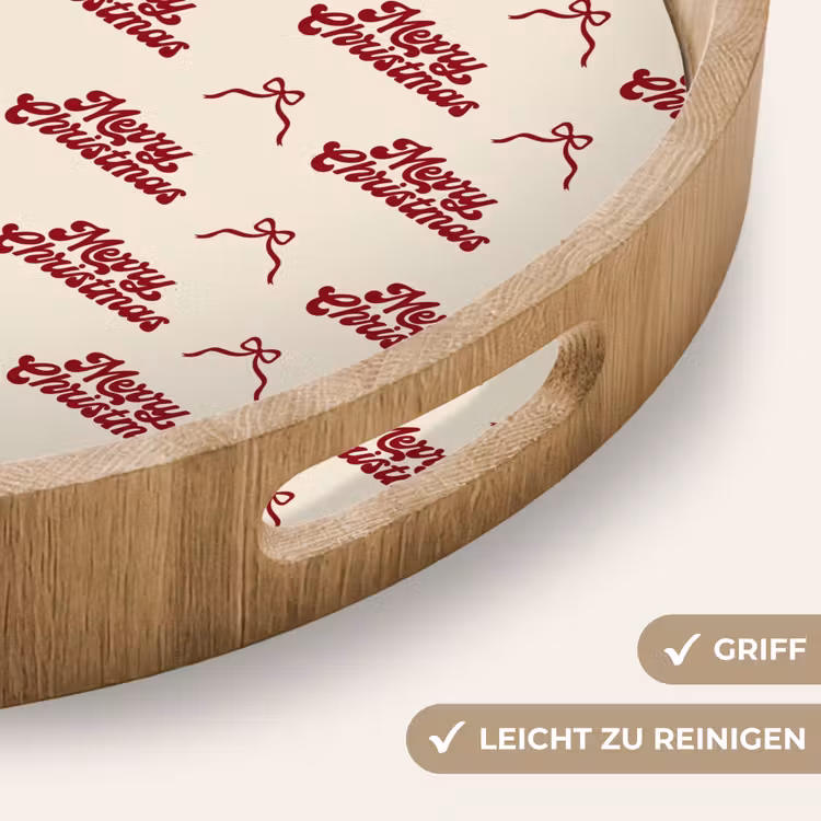 Tablett - Text – Rot – Creme – Schleife — 5