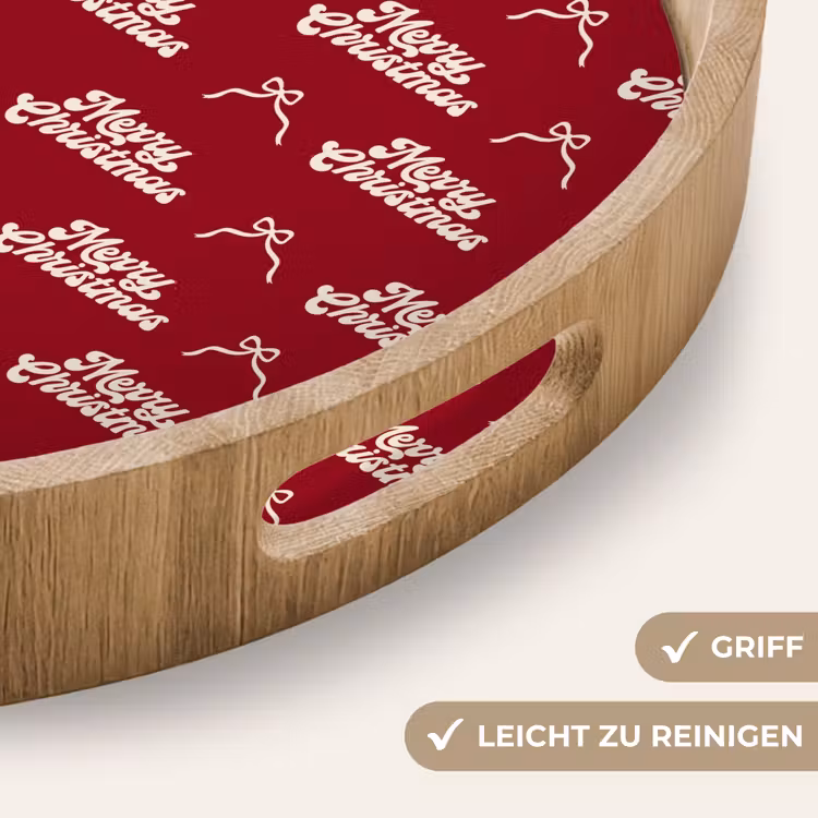 Tablett - Text – Rot – Weiß – Schleife — 5