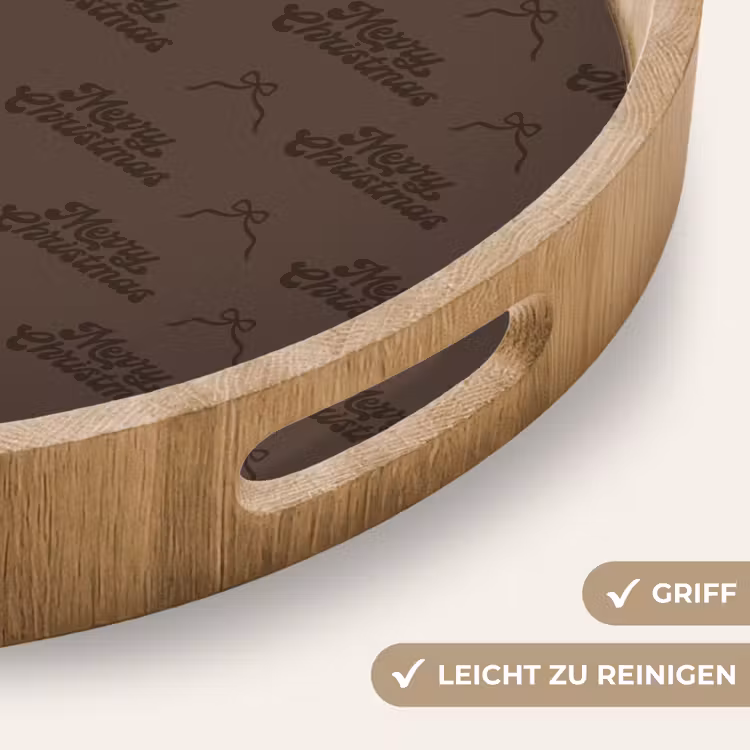 Tablett - Text – Schleife – Braun — 5