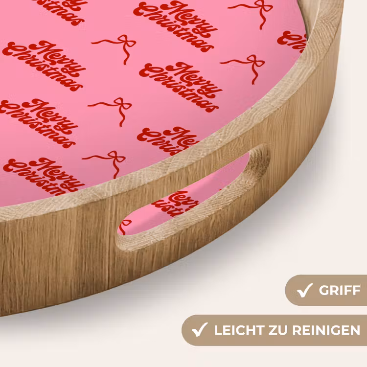 Tablett - Text – Schleife – Rot – Rosa — 5
