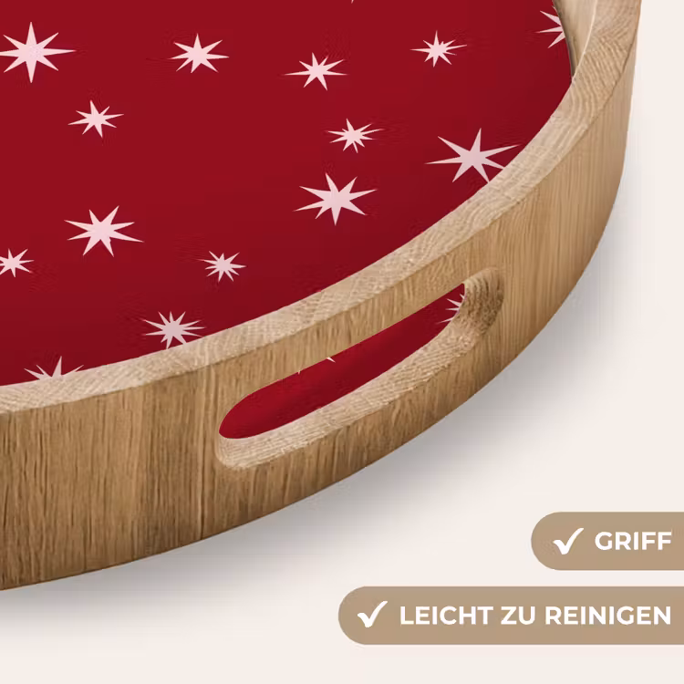 Tablett - Rot – Weiß – Weihnachten – Stern — 5