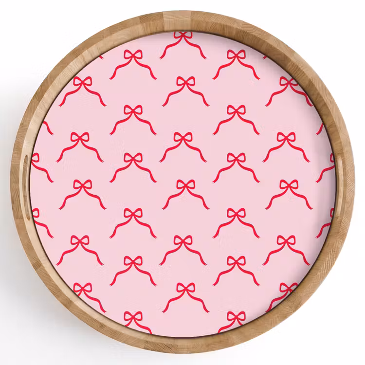 Tablett - Schleife – Rot – Weihnachten – Rosa — 1