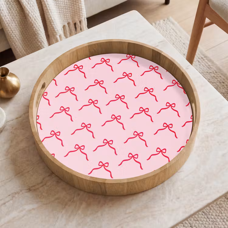 Tablett - Schleife – Rot – Weihnachten – Rosa — 2
