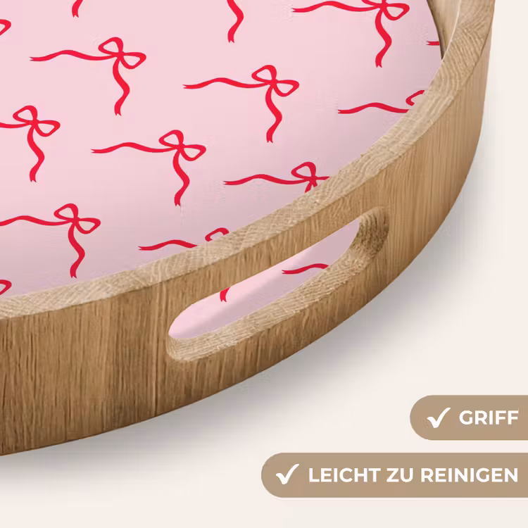 Tablett - Schleife – Rot – Weihnachten – Rosa — 5