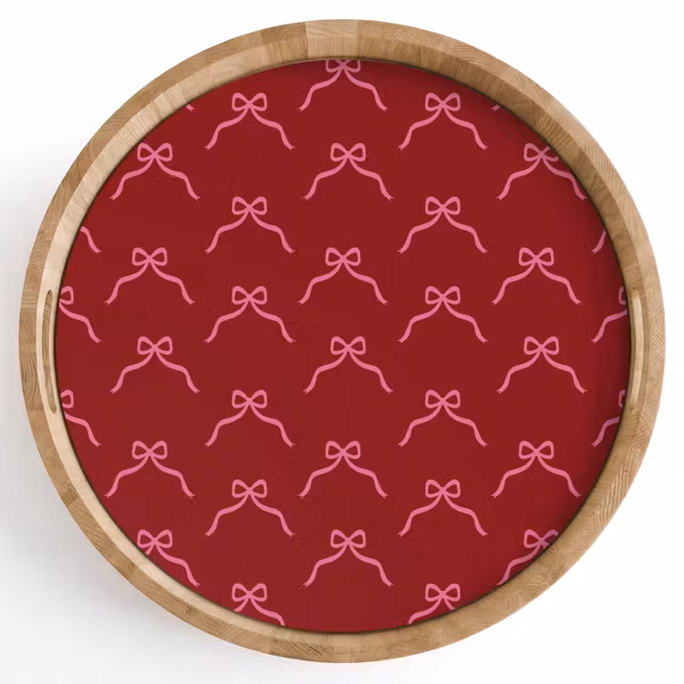 Tablett - Schleife – Weihnachten – Rot – Rosa — 1