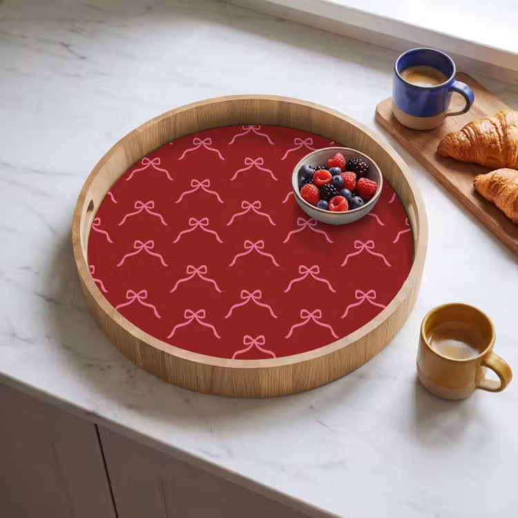 Tablett - Schleife – Weihnachten – Rot – Rosa — 4