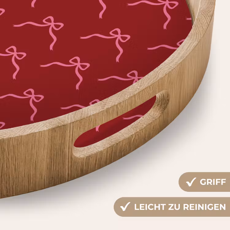 Tablett - Schleife – Weihnachten – Rot – Rosa — 5
