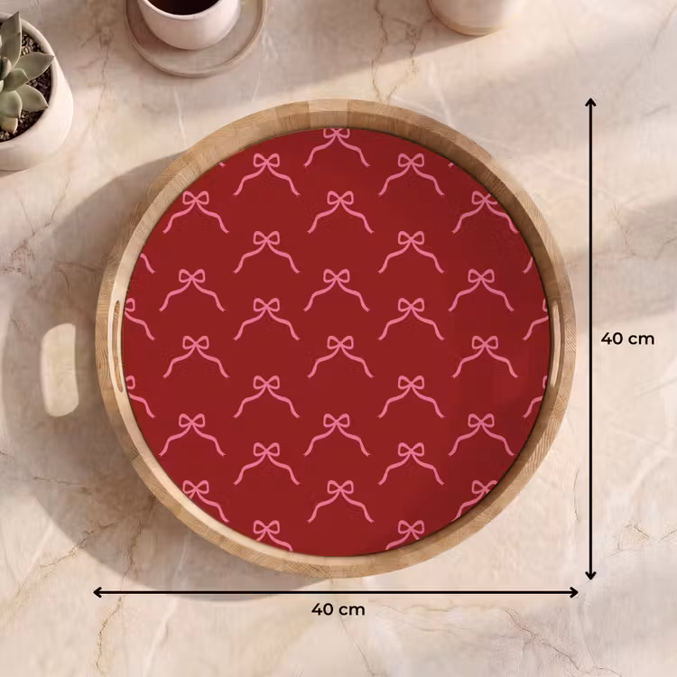 Tablett - Schleife – Weihnachten – Rot – Rosa — 9