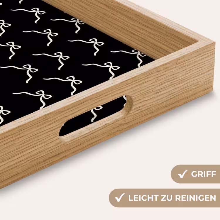 Tablett - Schleife – Weihnachten – Schwarz – Weiß — 5