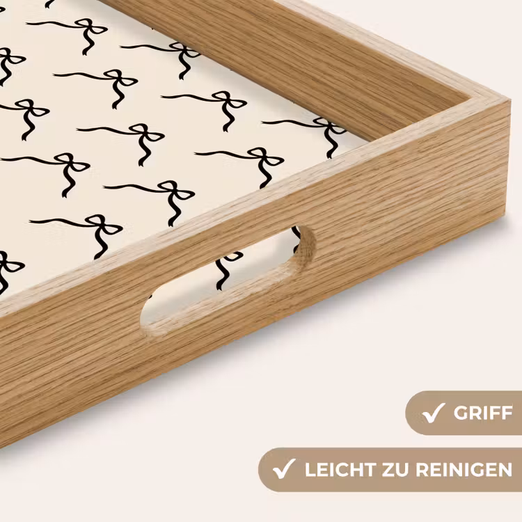 Tablett - Schleife – Weihnachten – Weiß – Schwarz — 5