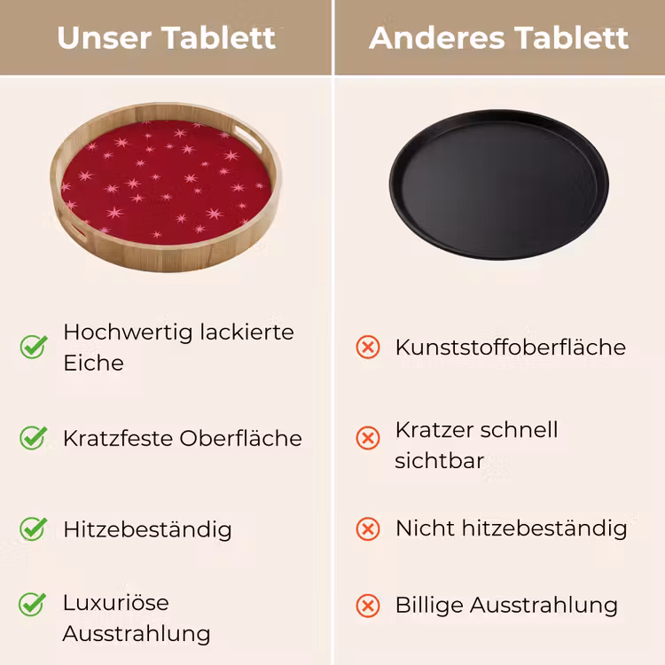 Tablett - Stern – Rosa – Weihnachten – Rot — 3