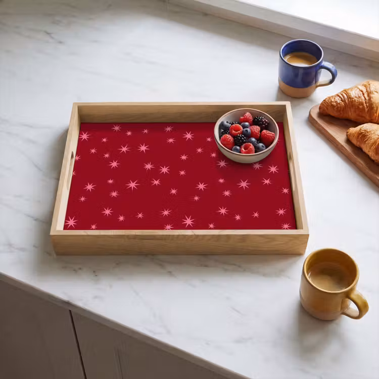 Tablett - Stern – Rosa – Weihnachten – Rot — 4