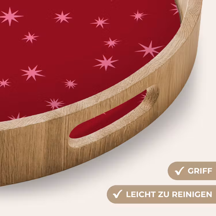 Tablett - Stern – Rosa – Weihnachten – Rot — 5