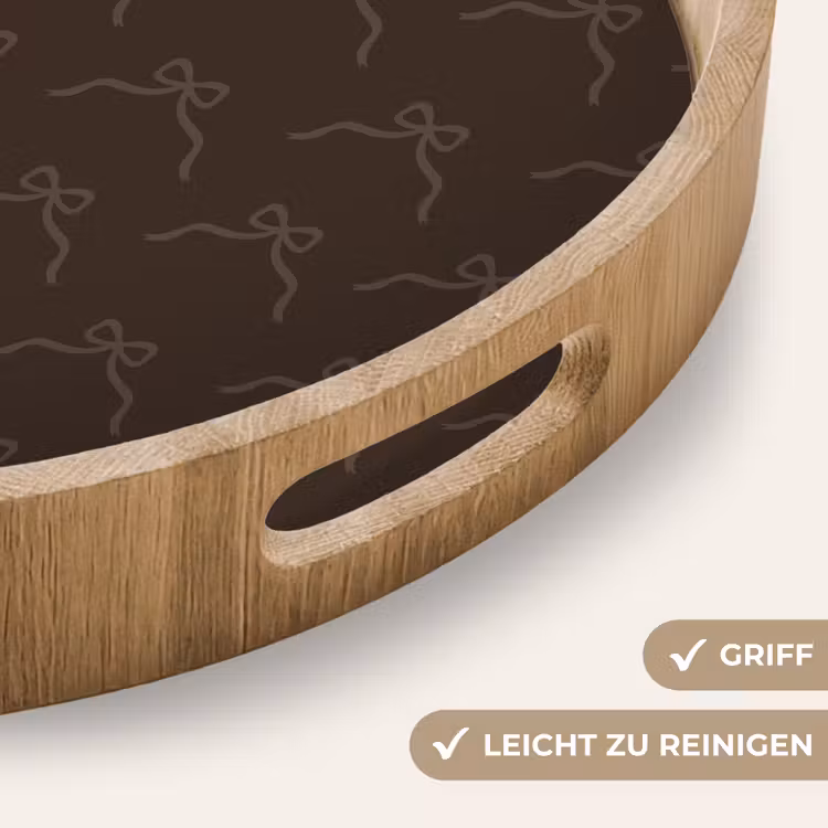 Tablett - Weihnachten – Braun – Schleife — 5