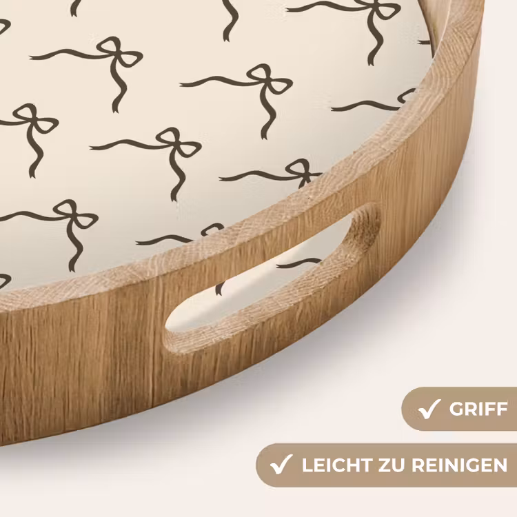 Tablett - Weihnachten – Schleife – Cremefarben — 5