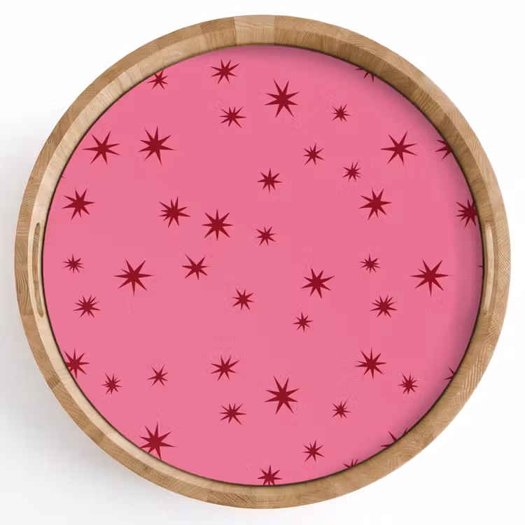 Tablett - Weihnachten – Stern – Rot – Rosa — 1