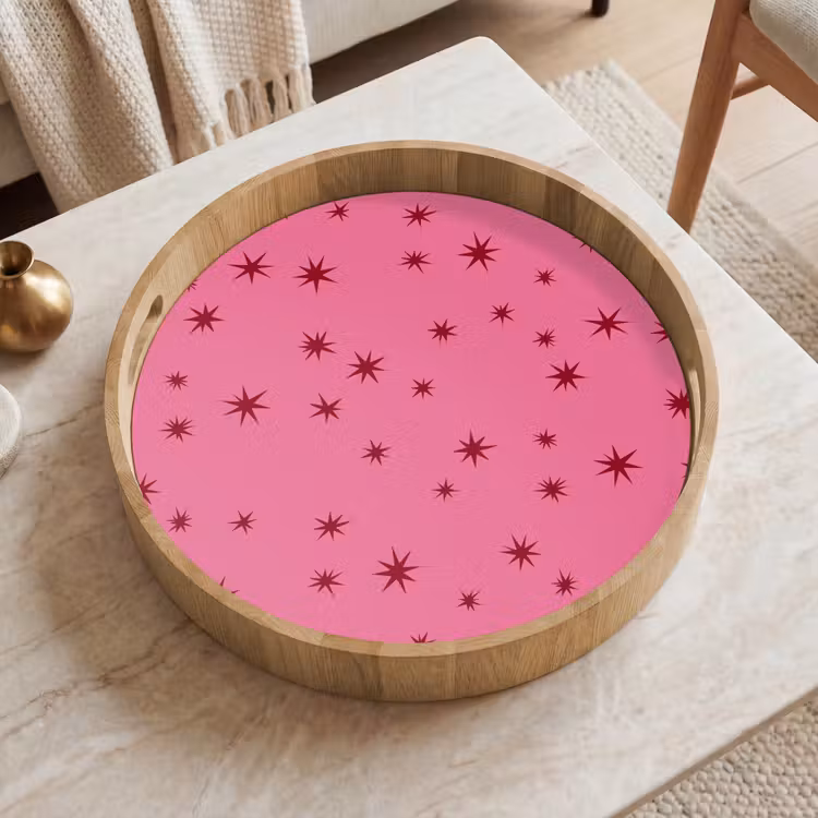 Tablett - Weihnachten – Stern – Rot – Rosa — 2