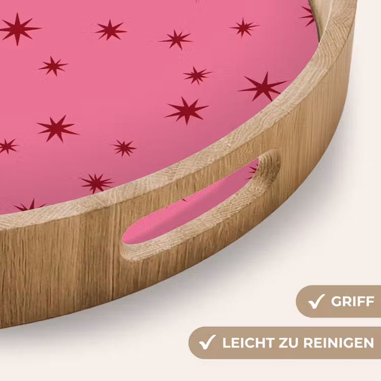 Tablett - Weihnachten – Stern – Rot – Rosa — 5