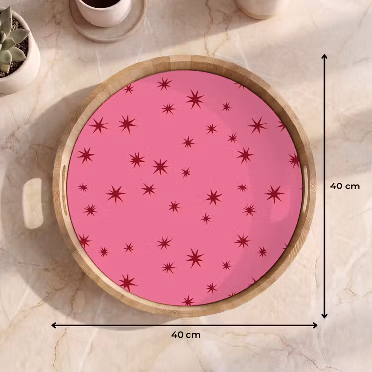 Tablett - Weihnachten – Stern – Rot – Rosa — 9