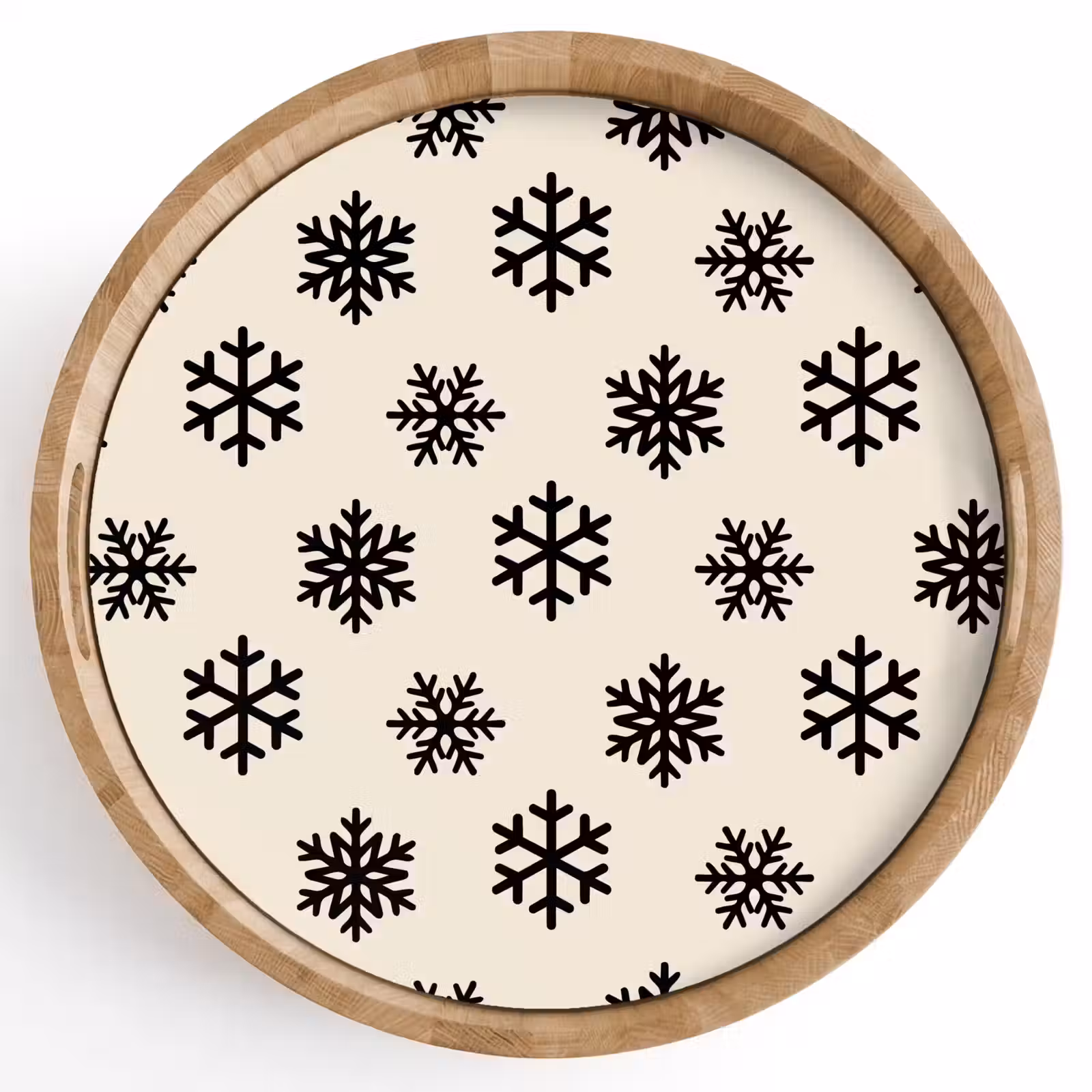 Tablett - Schneeflocke – Creme – Weiß — 1