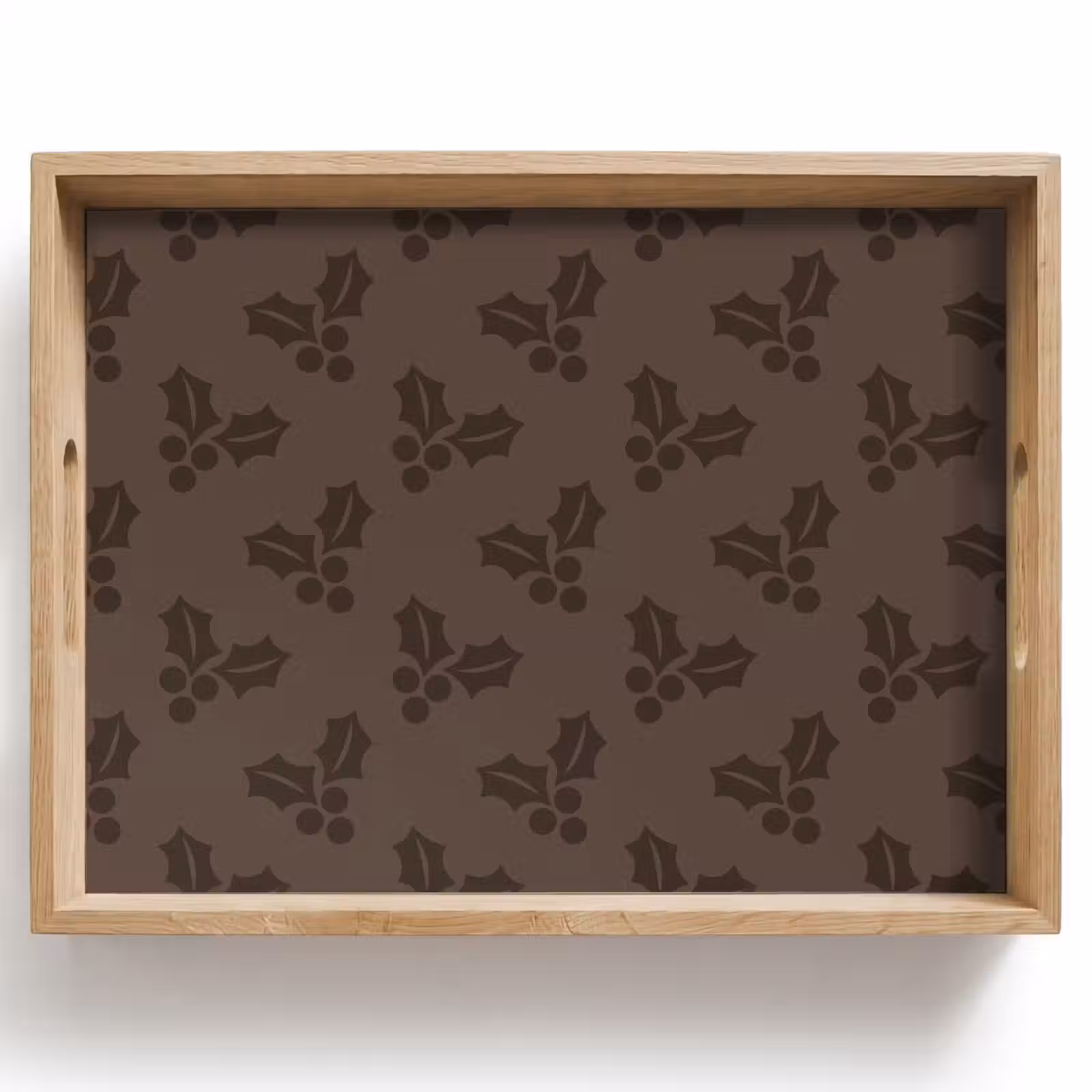 Tablett - Stechpalme – Weihnachten – Braun — 1