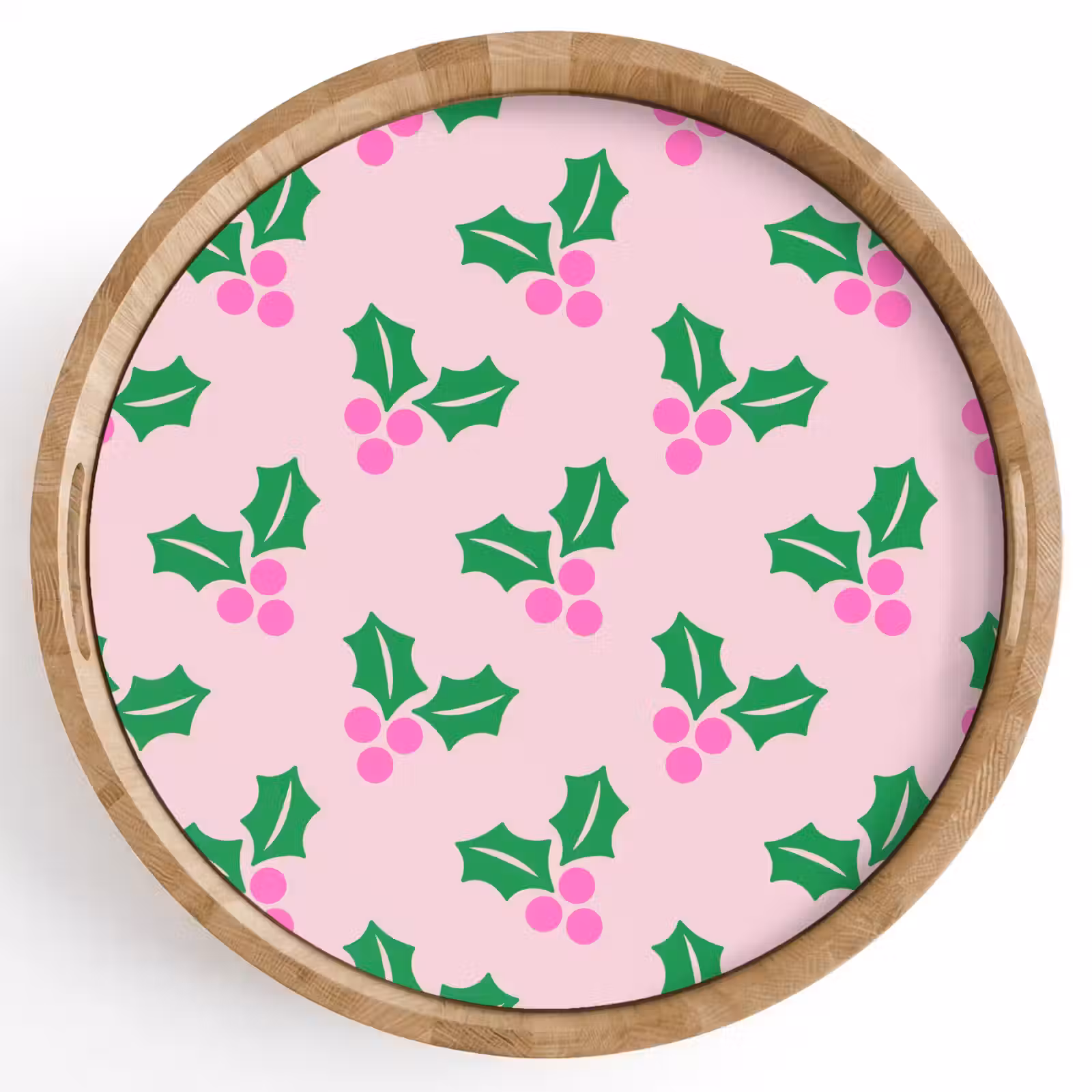 Tablett - Weihnachten – Stechpalme – Rosa — 1