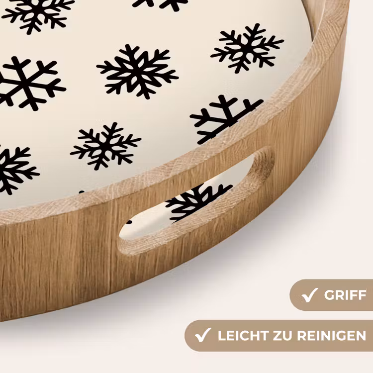Tablett - Schneeflocke – Creme – Weiß — 5