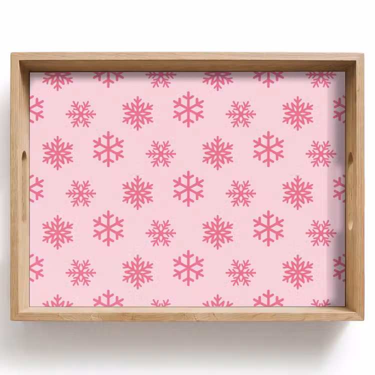Tablett - Schneeflocke – Rosa – Weihnachten — 1