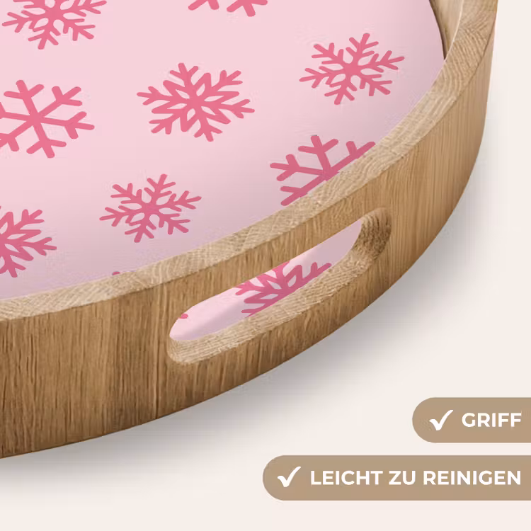 Tablett - Schneeflocke – Rosa – Weihnachten — 5