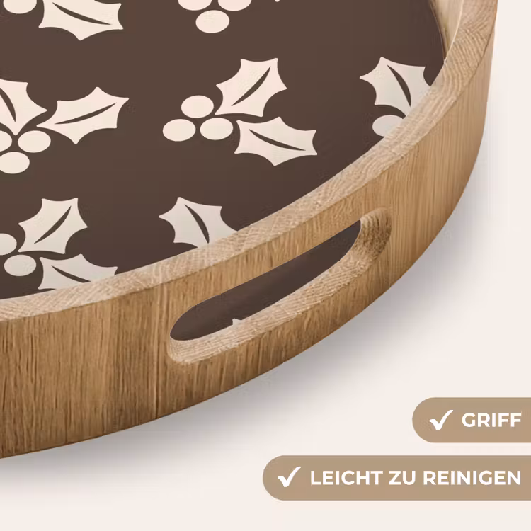 Tablett - Stechpalme – Braun – Weihnachten — 5