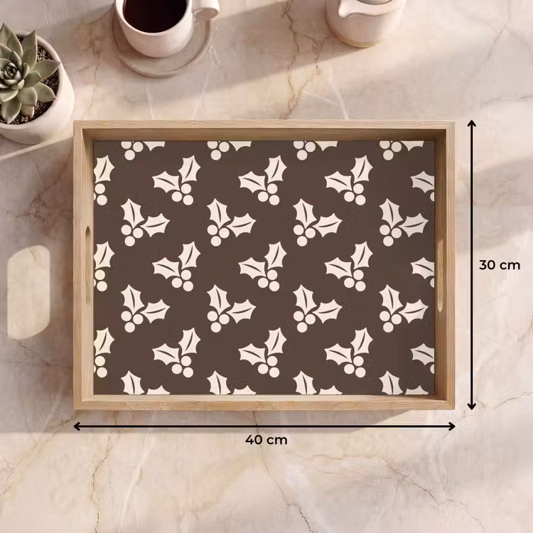 Tablett - Stechpalme – Braun – Weihnachten — 9