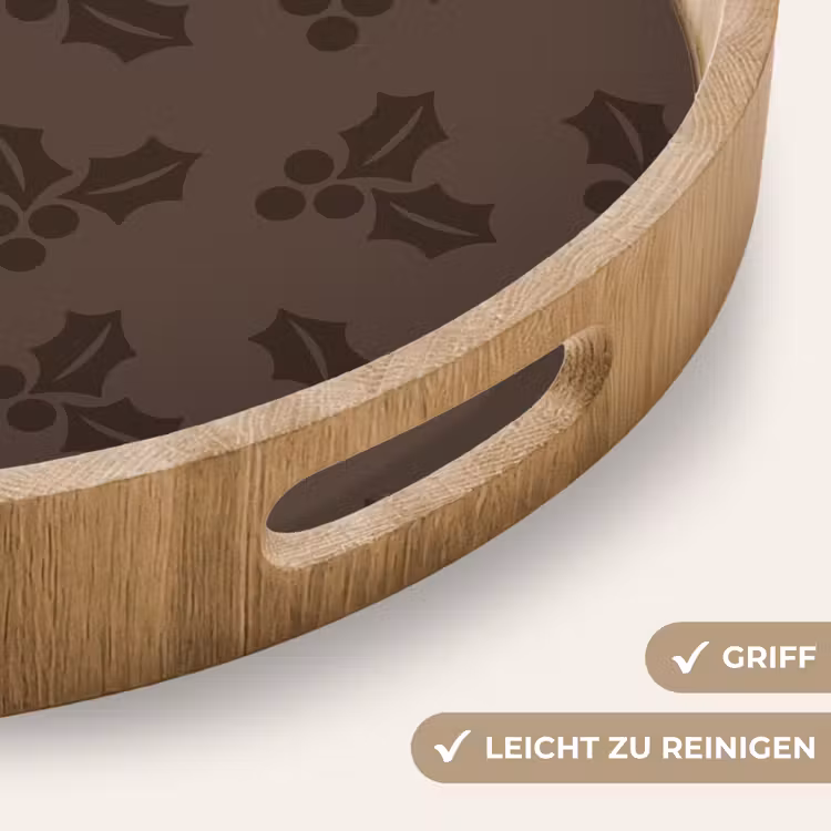 Tablett - Stechpalme – Weihnachten – Braun — 5