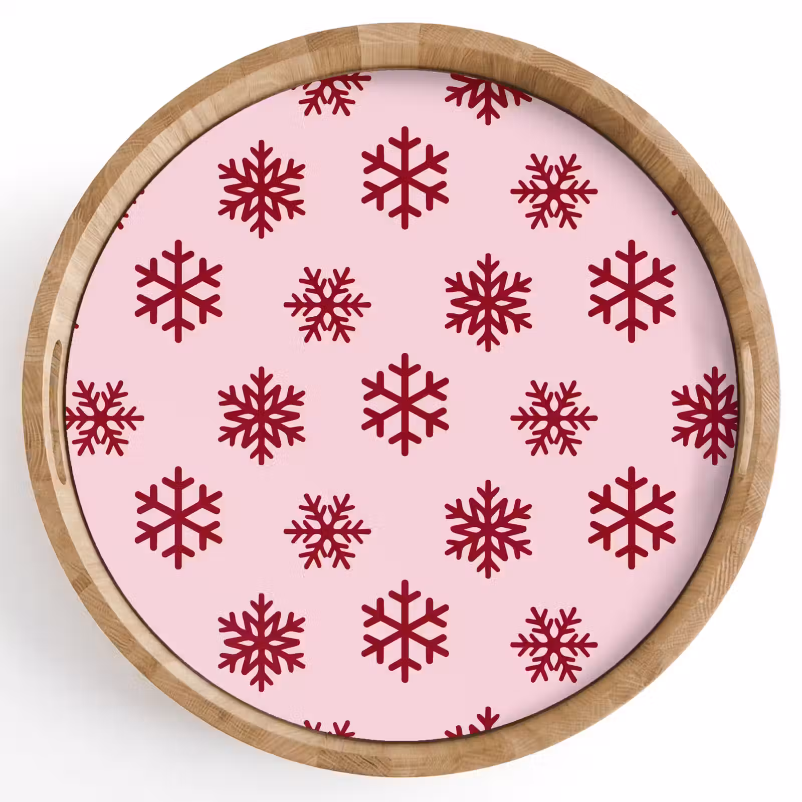 Tablett - Schneeflocke – Rosa – Rot – Weihnachten — 1