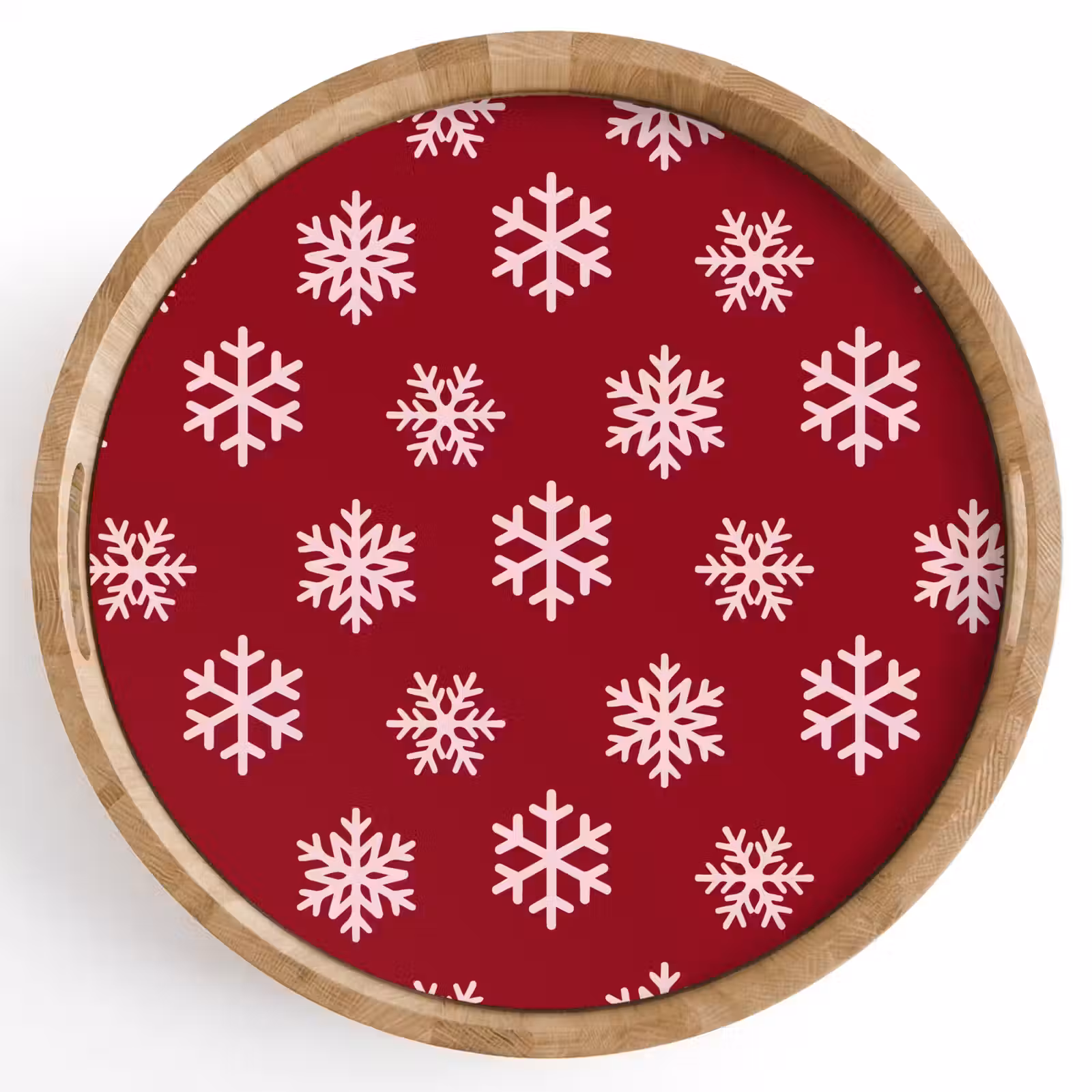 Tablett - Schneeflocke – Rot – Rosa – Weihnachten — 1