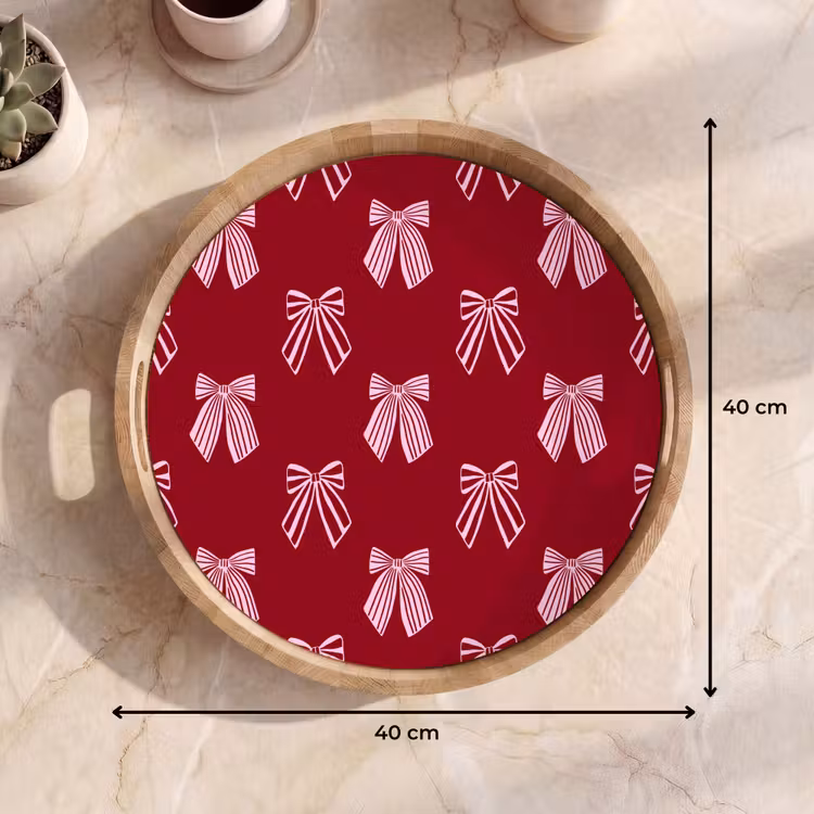 Tablett - Schleifen – Weihnachten – Burgunderrot – Rosa — 9