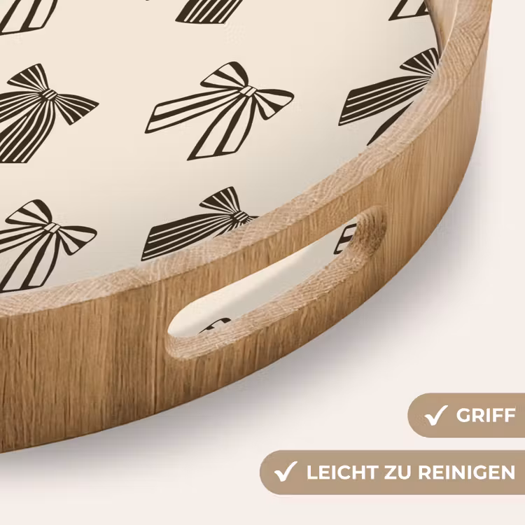 Tablett - Schleifen – Weihnachten – Cremefarben – Schwarz — 5